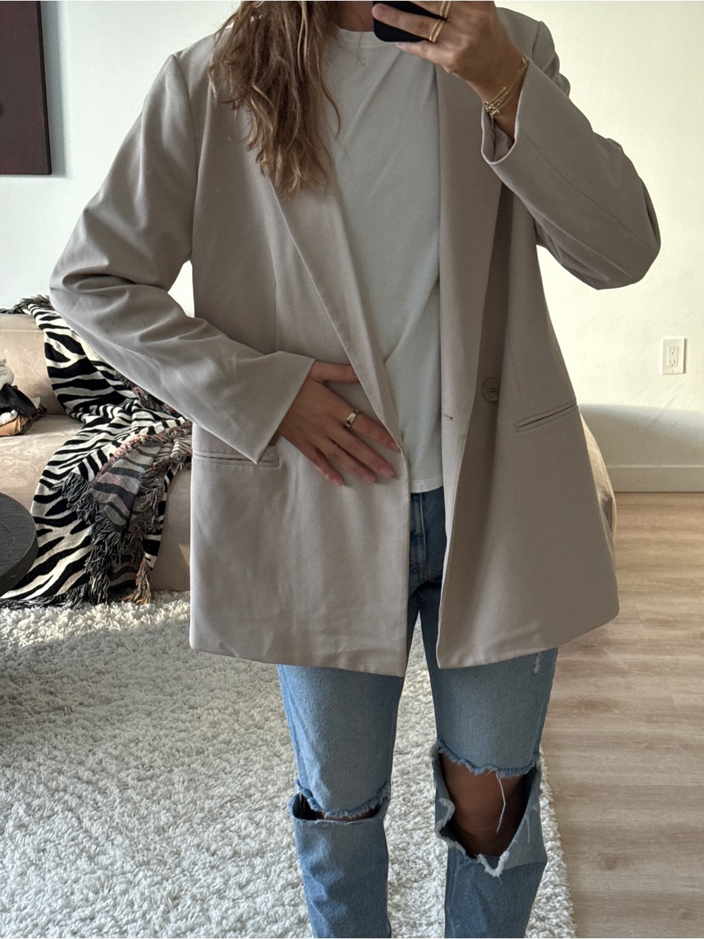 H&M Beige Blazer Jacket